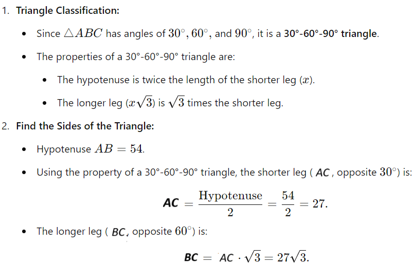 SAT 30 60 90 degree triangle free explanation