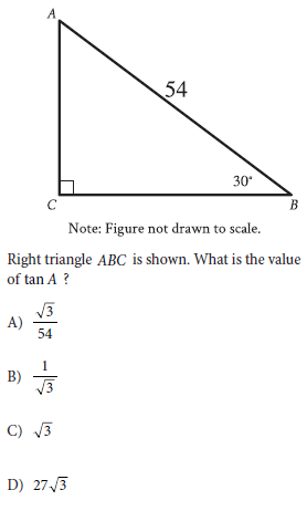 SAT Math Geometry and Trigonometry equation solutions