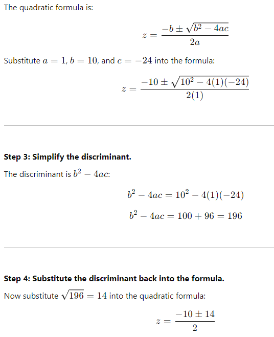 Quadratic formula explanation using sat math example