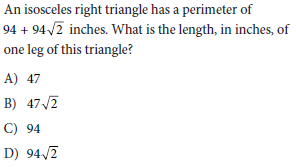 Take Test of SAT Math Geometry and Trigonometry