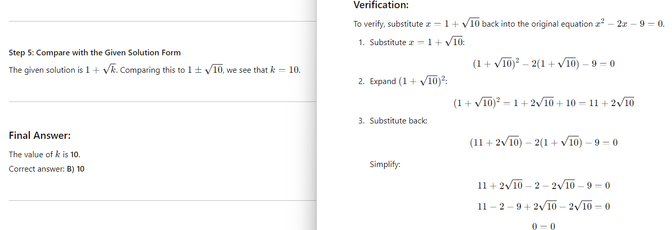 Free Math Lessons to learn Advanced math using quadratic formula