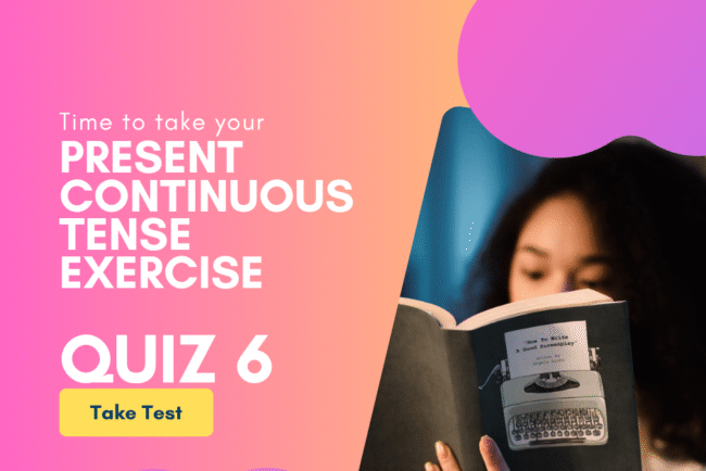 Present Continuous Tense Test