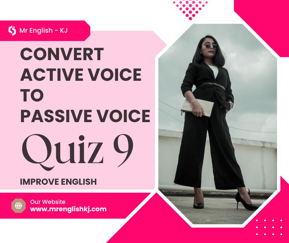 Conversion of active to Passive Voice: English Test
