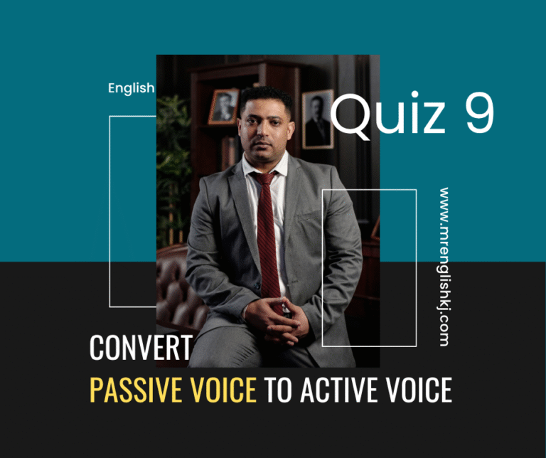 Difference between Passive voice to active: Exercise, quiz, test