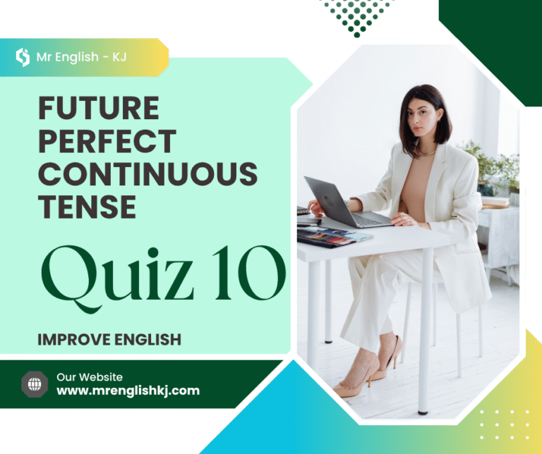 Prepare for Future Perfect Continuous Tense Quiz, Exercise, Test