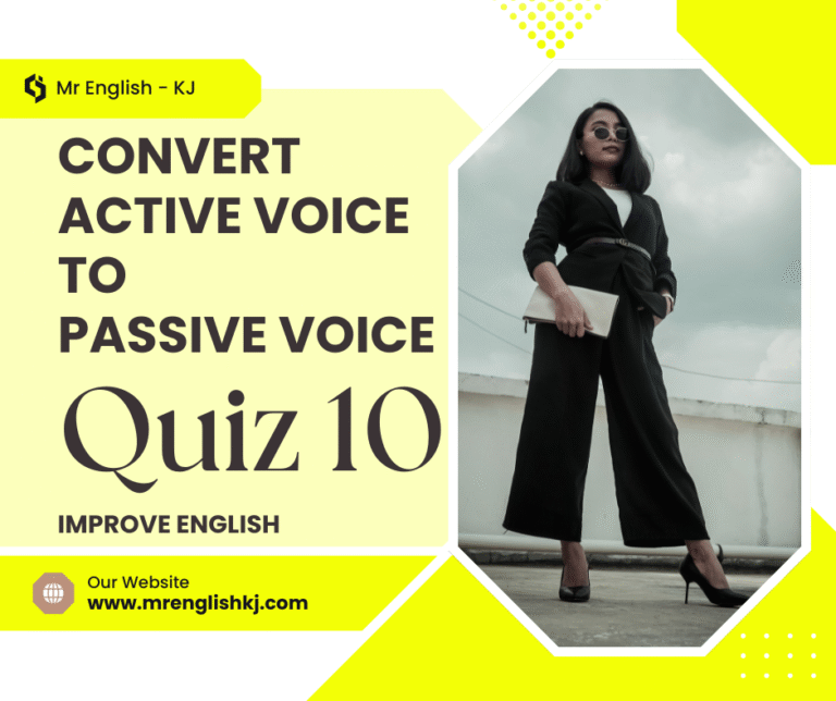 Conversion of active to Passive Voice: English Quiz