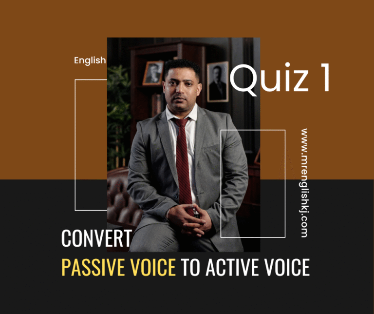 Convert Passive voice to active: Exercise, quiz, test