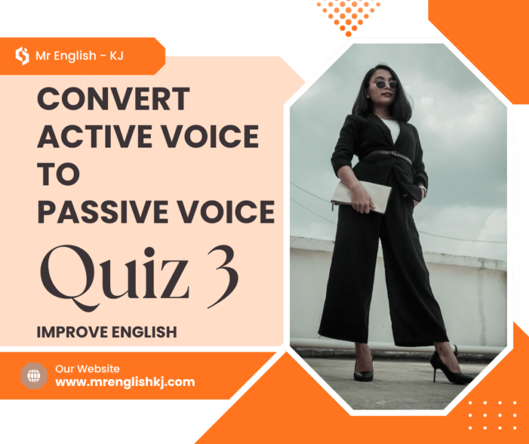 Difference between active and Passive Voice: English Test, Quiz, Exercise