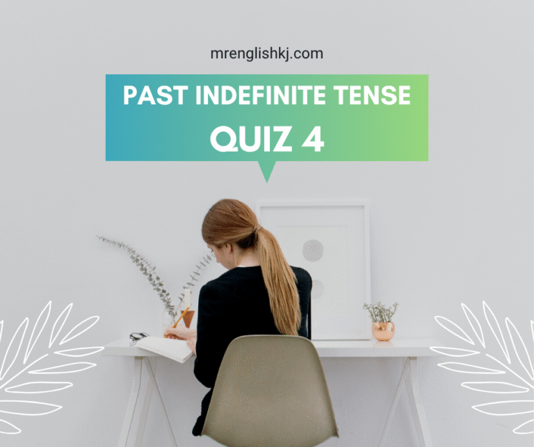 Past Indefinite Tense Exercise