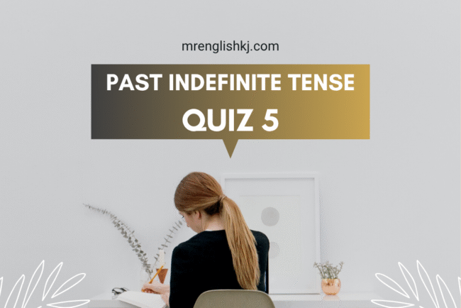 Past Indefinite / Simple Tense Quiz, Test, Exercise