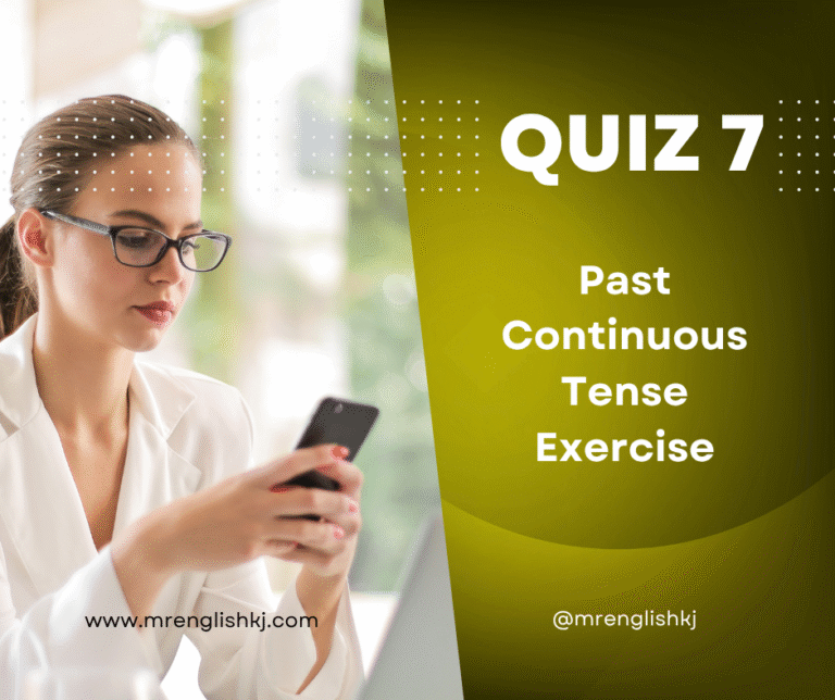 Past Progressive Tense Quiz