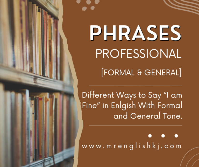There are many professional and common ways to say "I am fine." Learn all the different phrases in English. Build Vocabulary!